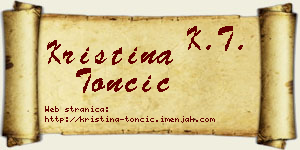 Kristina Tončić vizit kartica